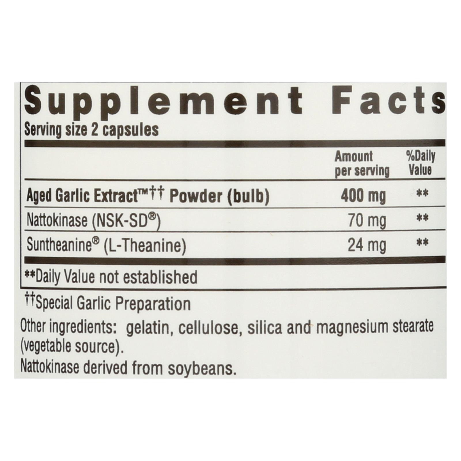 Kyolic Aged Garlic Extract Blood Pressure Health Formula 109 80