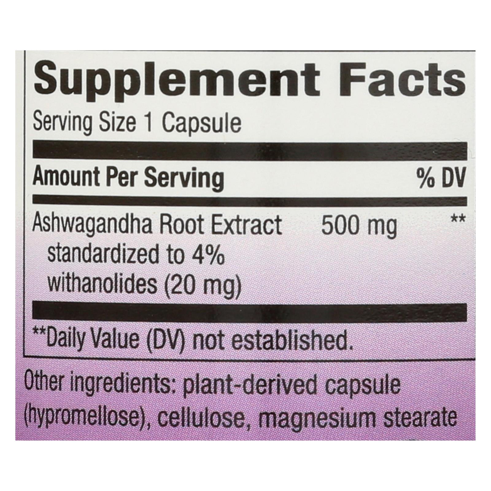 Nature's Way Ashwagandha Standardized 60 Vegetarian Capsules