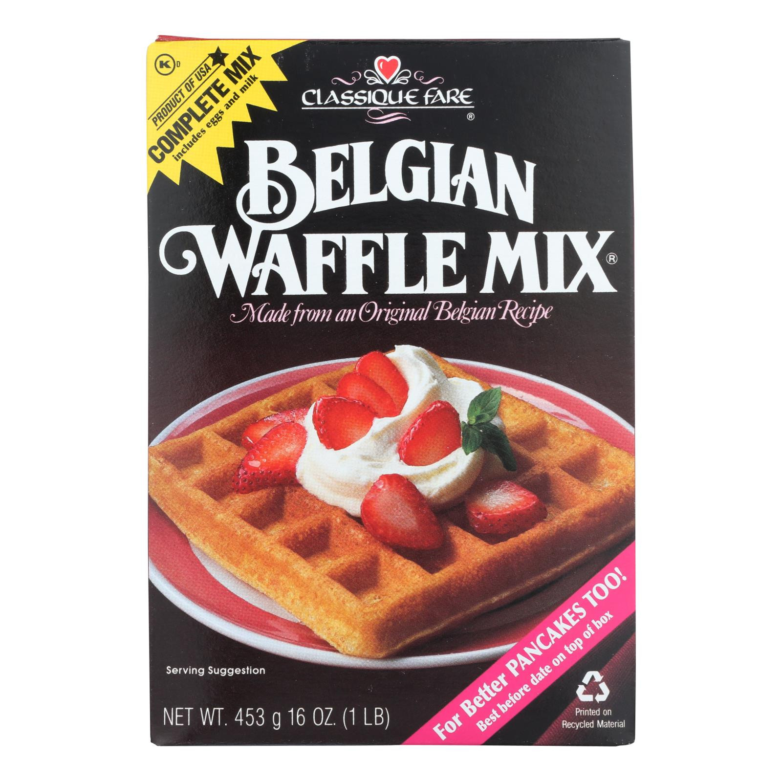 Classique Fare Belgian Waffle Mix Case Of 6 16 Oz.