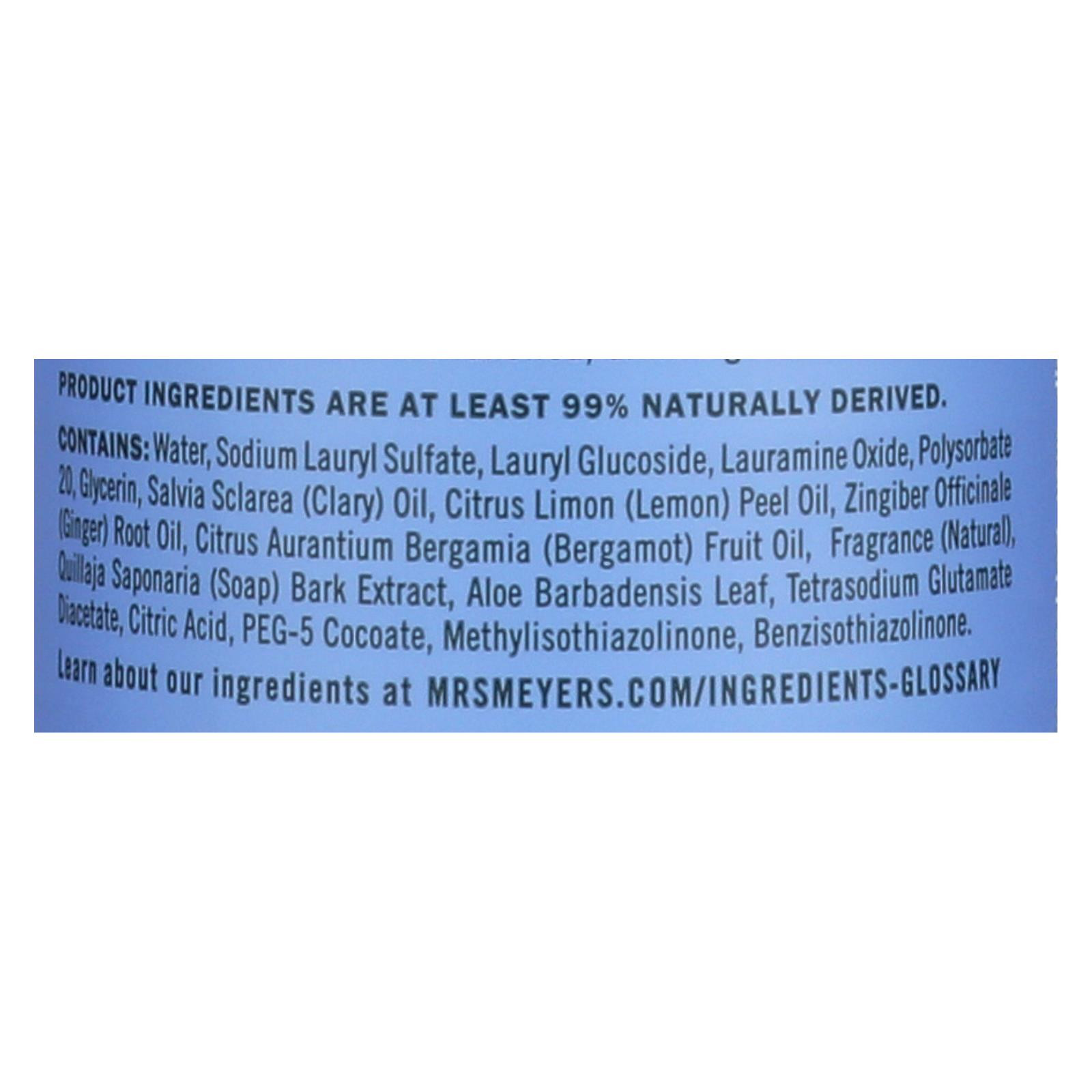 Mrs. Meyer's Clean Day Liquid Dish Soap Bluebell Case Of 6 16 Oz