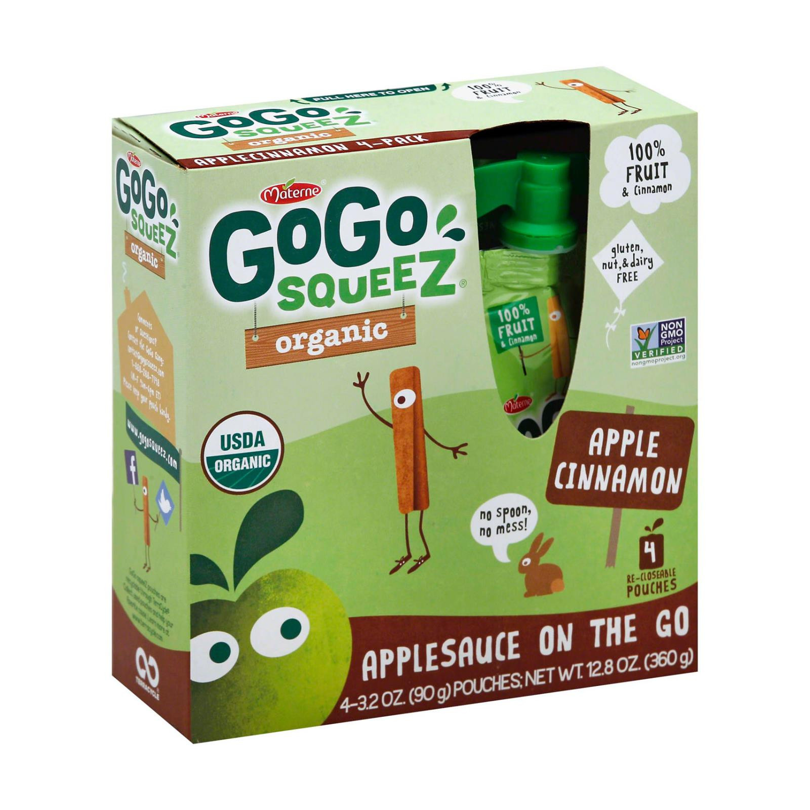Gogo Squeeze Organic Applesauce Apple Strawberry Case Of 12 3.2 Oz.