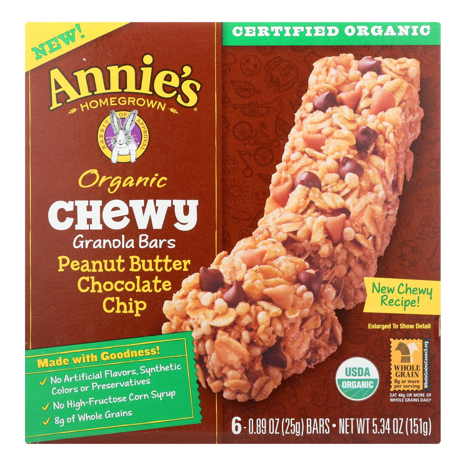 Annie's Homegrown Gluten Free Granola Bars Double Chocolate Chip - Case ...