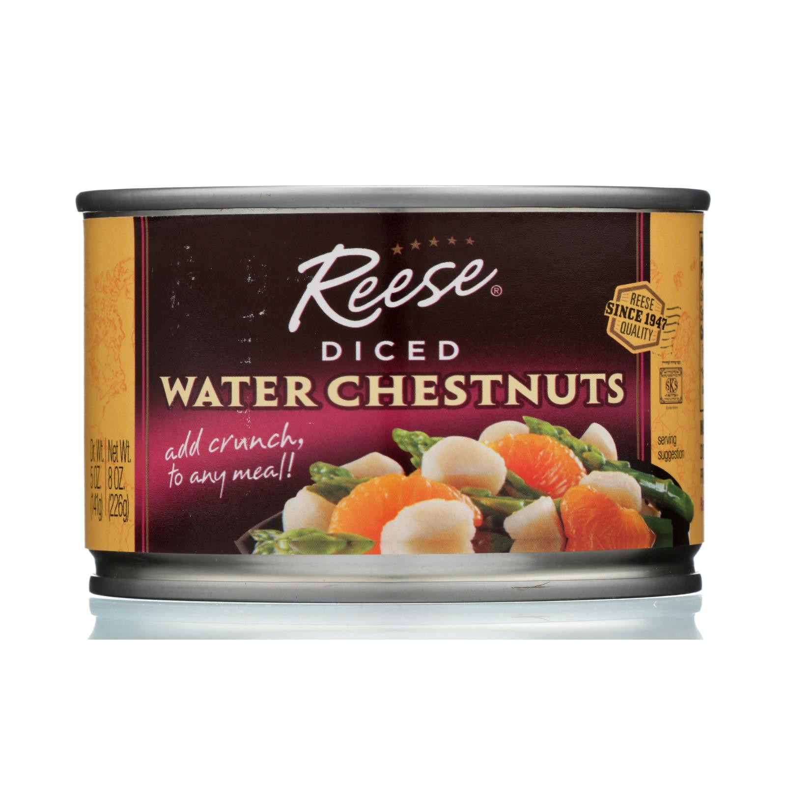Reese Water Chestnuts Sliced Case Of 24 8 Oz.
