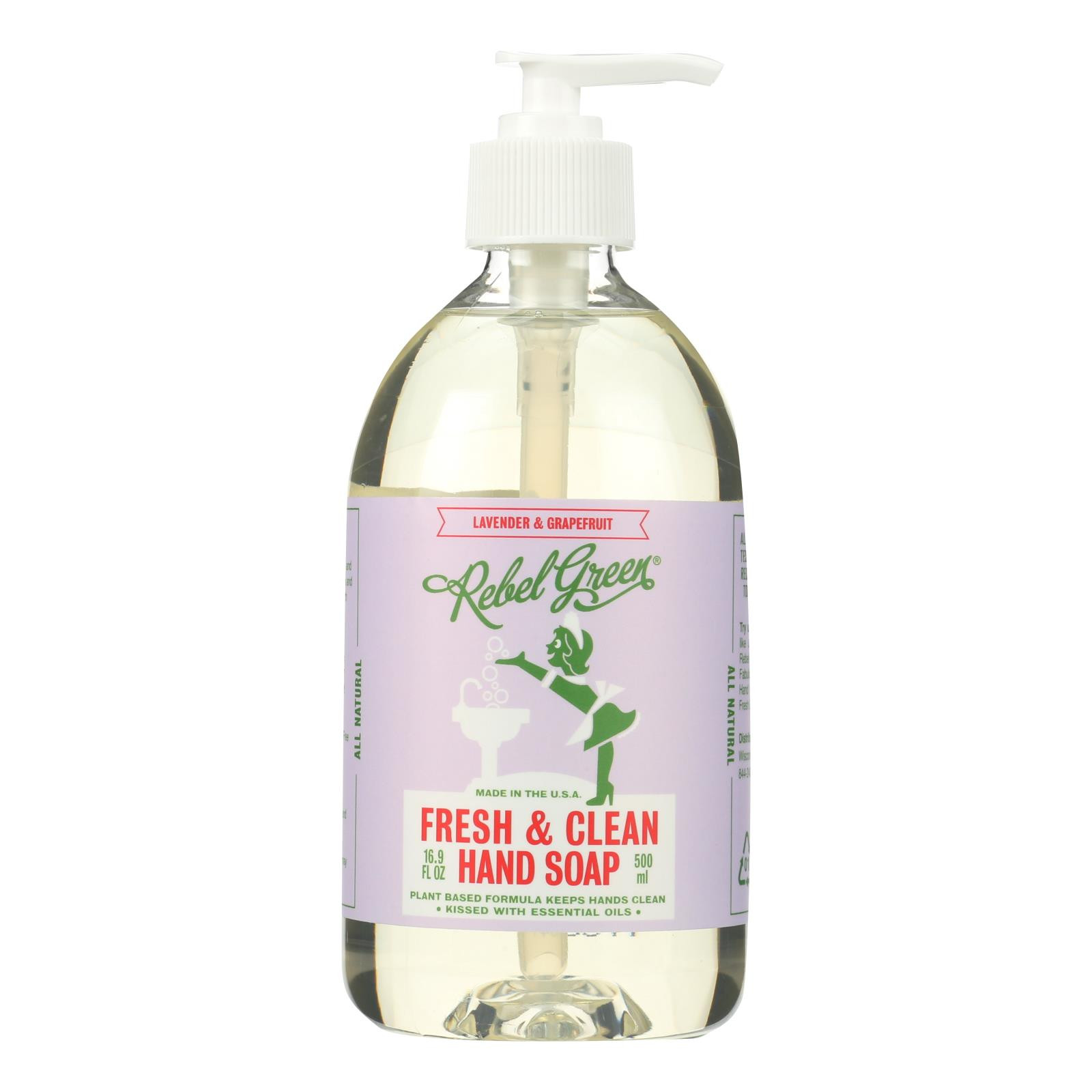 Rebel Green Dish Soap Peppermint And Lemon Deluxe Case Of 4 16