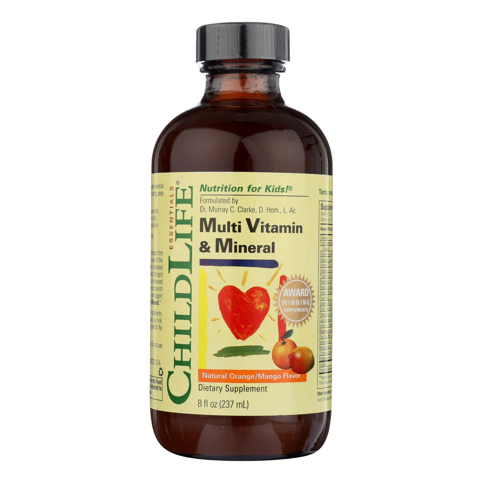Childlife Multi Vitamin And Mineral Natural Orange Mango 8 Fl Oz