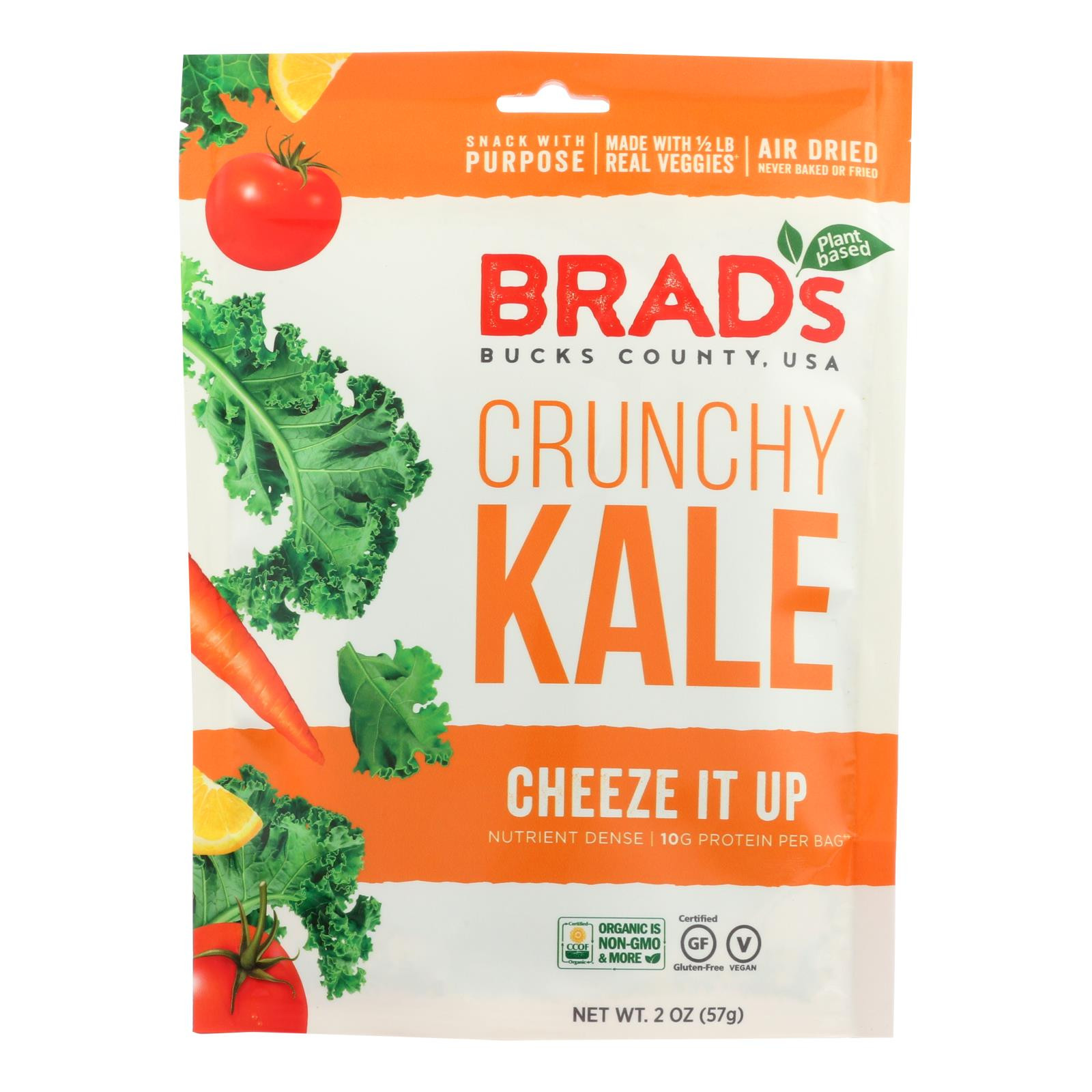 Brad's Plant Based Crunchy Kale Cheeze It Up Case Of 12 2 Oz.