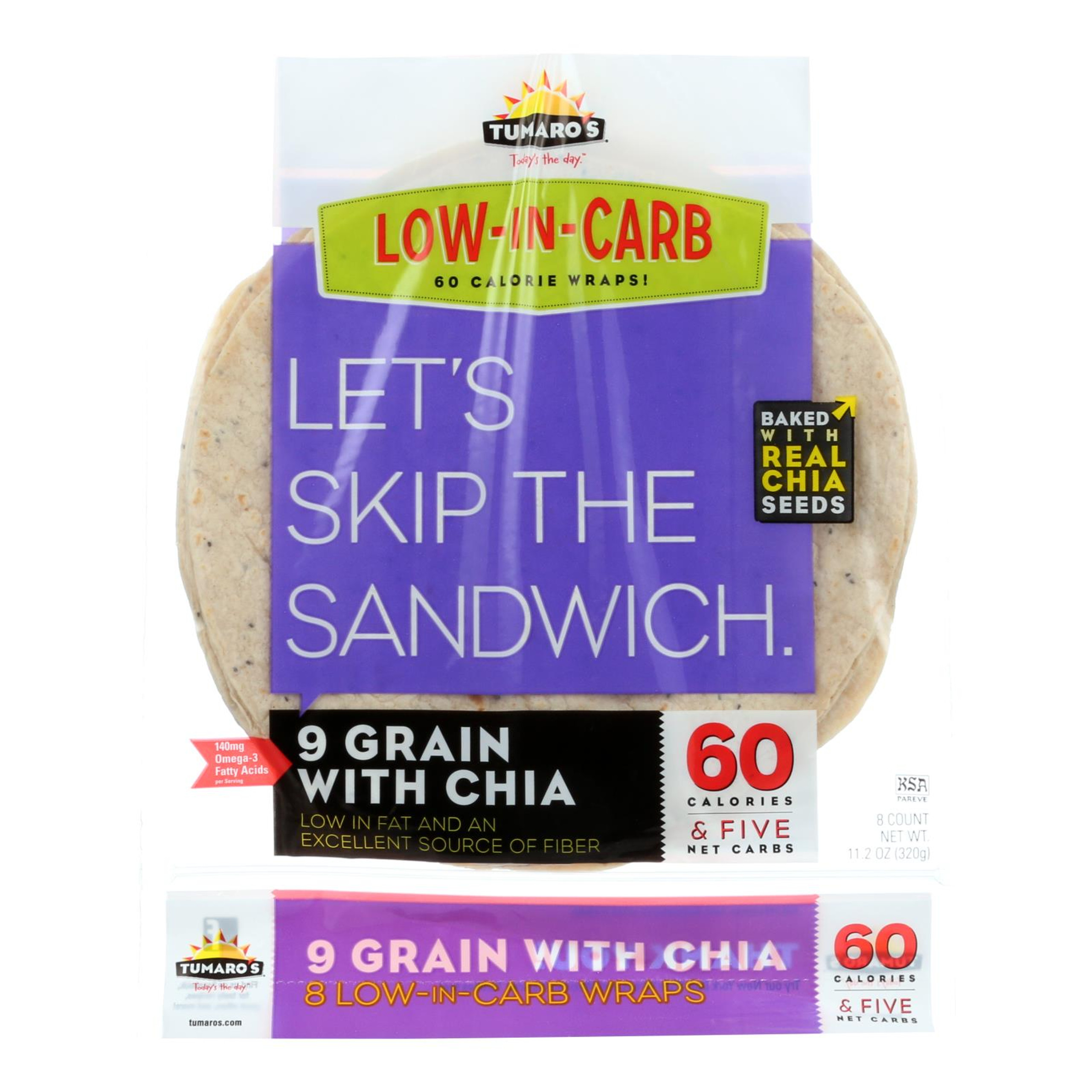 Tumaros Lowincarb Wraps Multigrain 8" 8 Ct. Case Of 6
