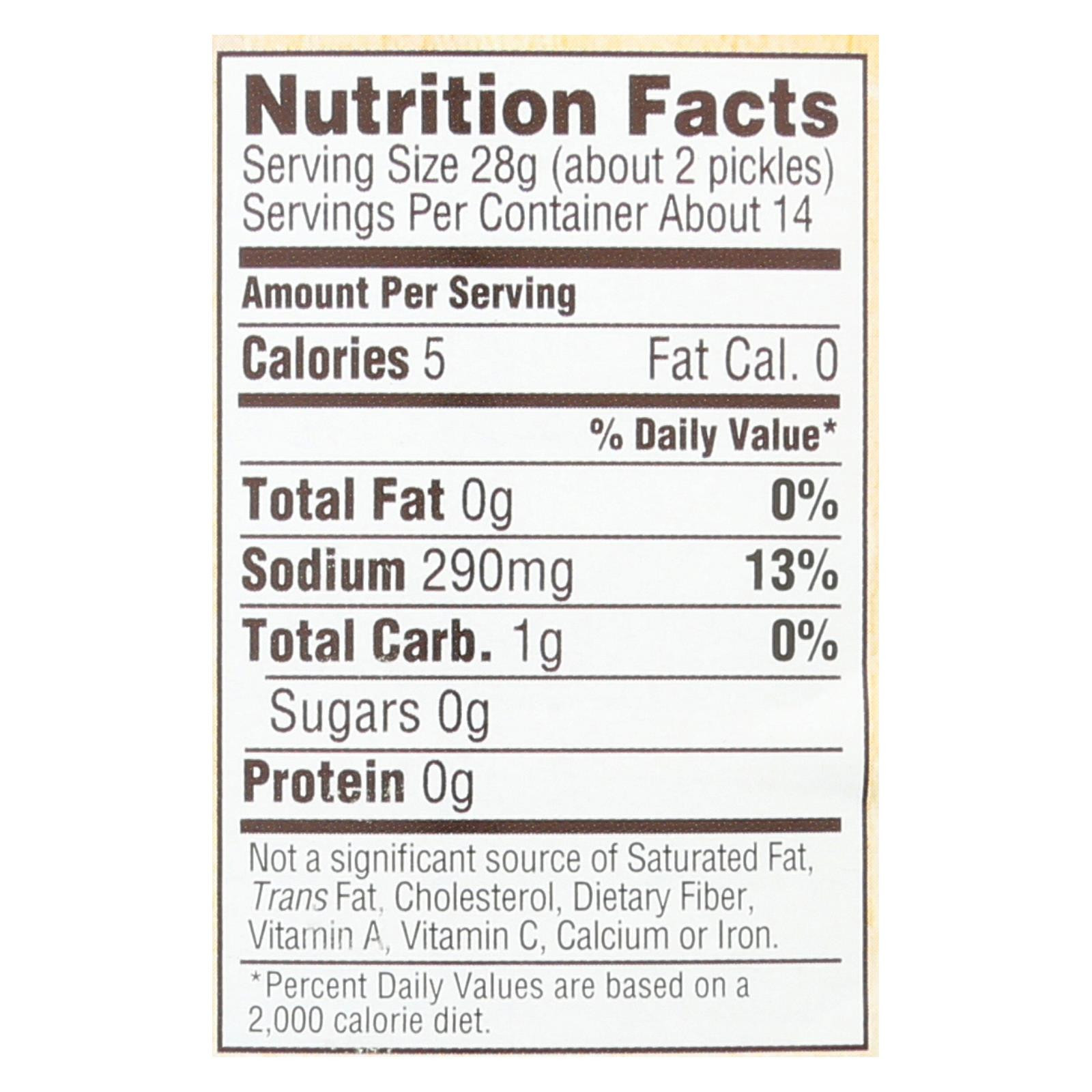 Woodstock Organic Pickles Kosher Dill Baby Case Of 6 24 Oz.