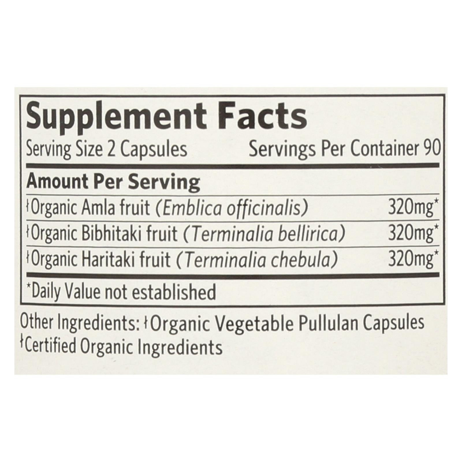 Organic India Triphala Organic 90 Vcap