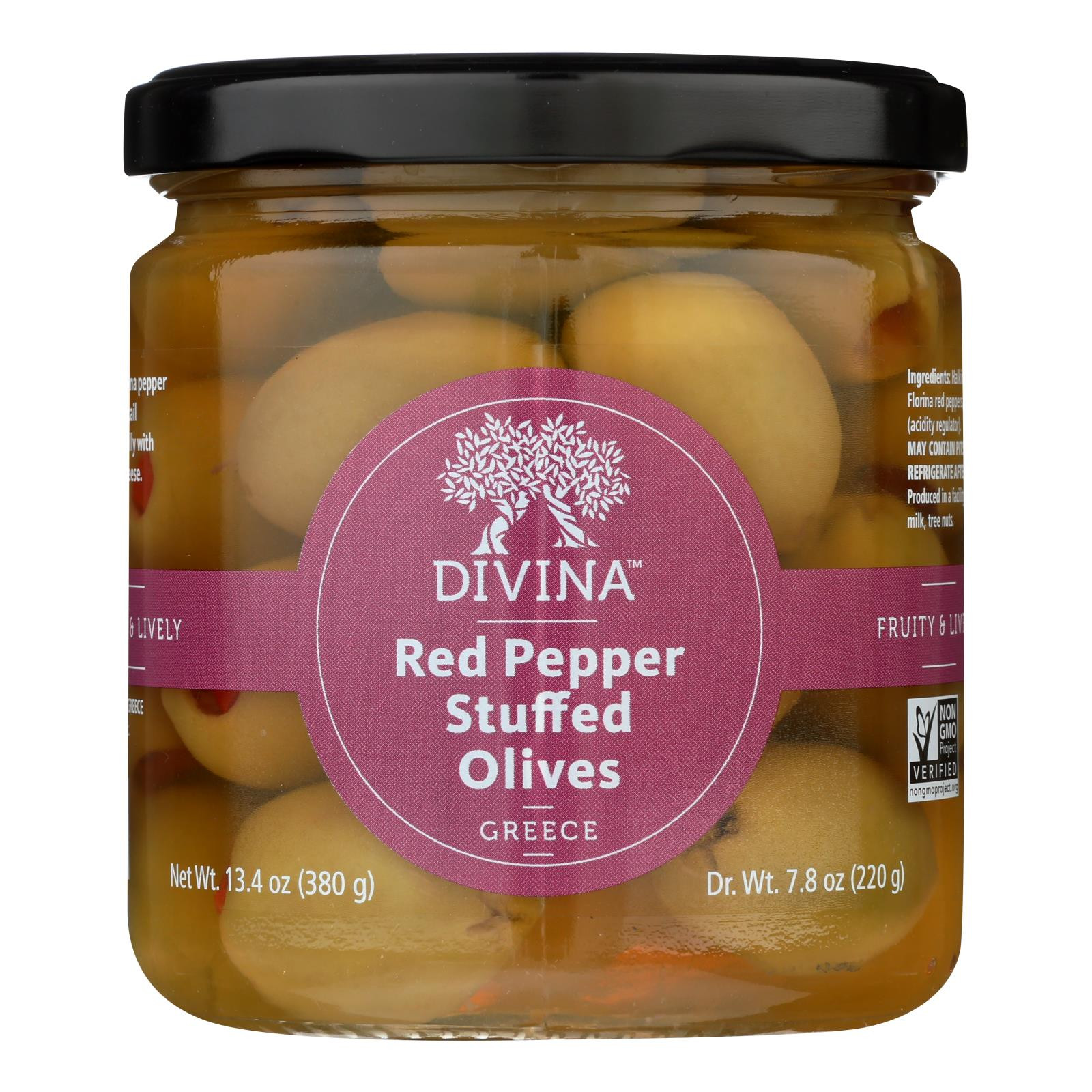 Divina Olives Stuffed With Feta Cheese Case Of 6 7.8 Oz.