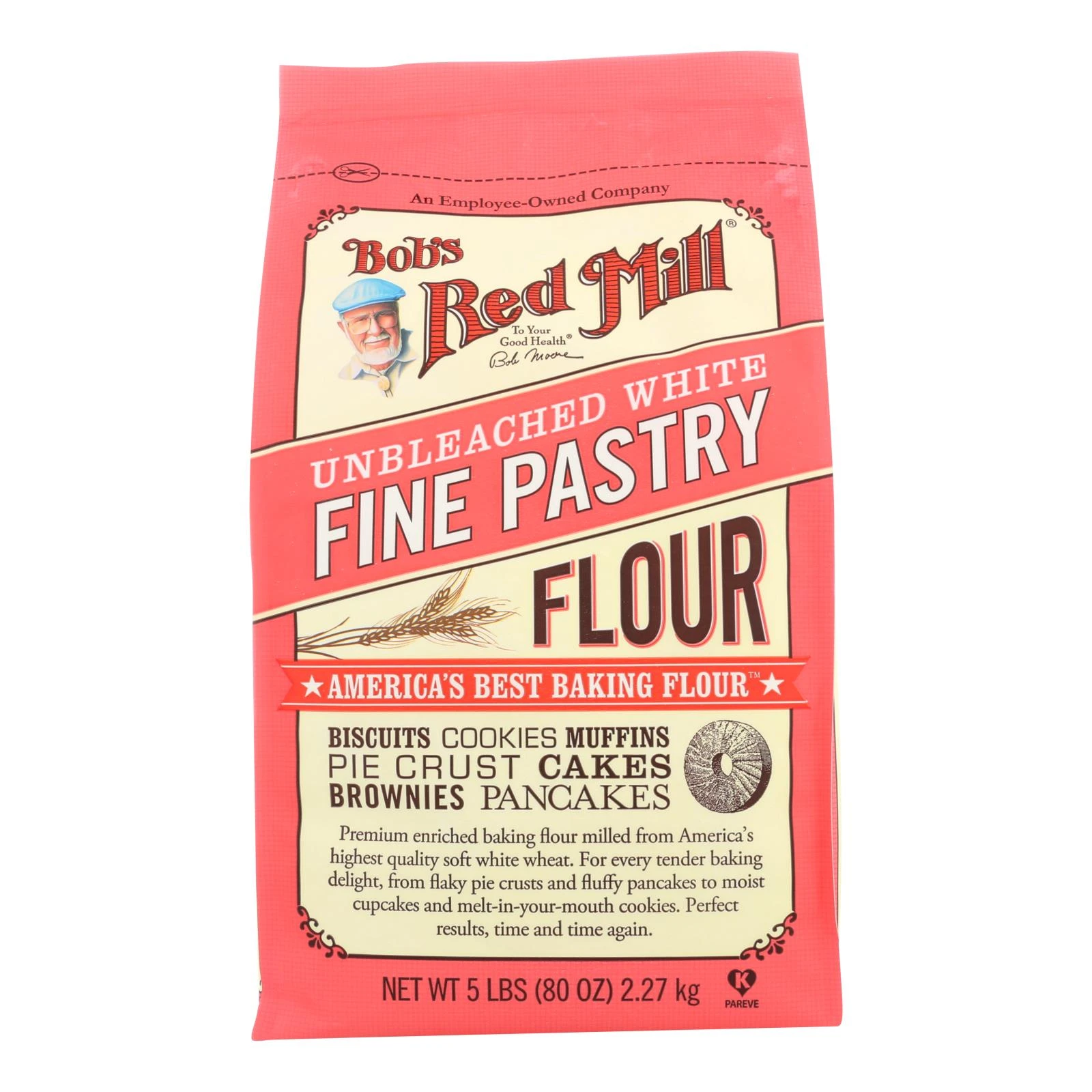 Bob's Red Mill Whole Wheat Pastry Flour 5 Lb Case Of 4