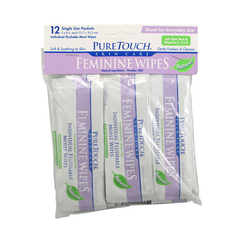 Puretouch Feminine Wipes Flushable 24 Wipes