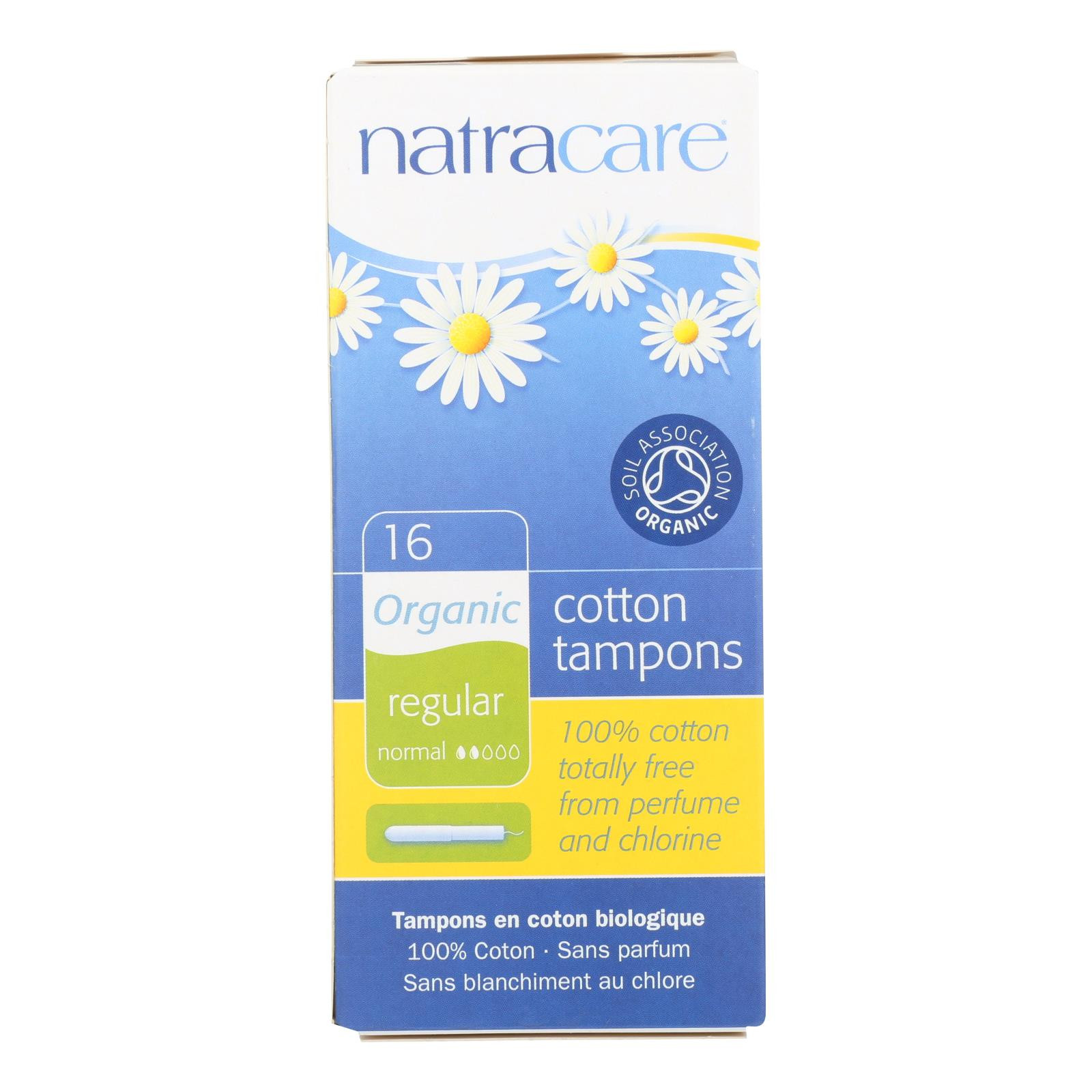 Natracare 100 Organic Cotton Tampons Regular W/ Applicator 16 Tampons