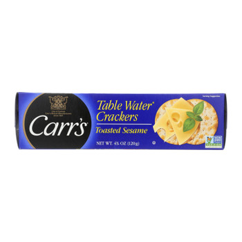 Carr's Table Water Crackers - Bite Size With Sesme - Case Of 12 - 4.25 Oz
