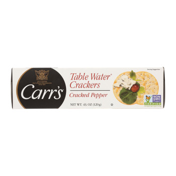 Carr's Table Water Crackers - Bite Size With Cracked Pepper - Case Of 12 - 4.25 Oz
