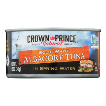 Crown Prince Albacore Tuna In Spring Water - Solid White - Sea Salt - Case Of 12 - 12 Oz.