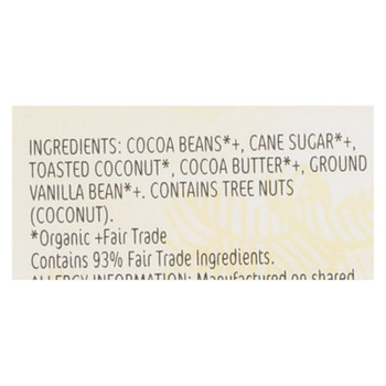 Theo Chocolate Organic Chocolate Bar - Classic - Dark Chocolate - 70 Percent Cacao - Coconut - 3 Oz Bars - Case Of 12