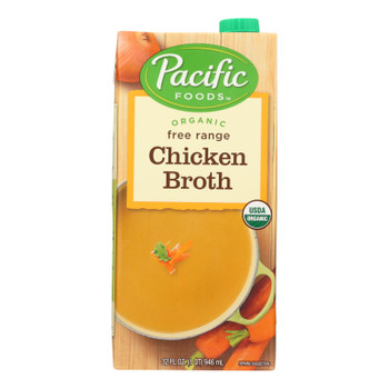 Pacific Natural Foods Chicken Broth - Free Range - Case Of 12 - 32 Fl Oz. - 0933879