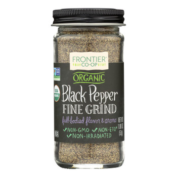 Frontier Herb Pepper - Organic - Black - Fine Grind - L M Grade - 1.8 Oz