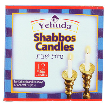 Yehuda Matzo Sabbath Candles - Case Of 24 - 12 Count