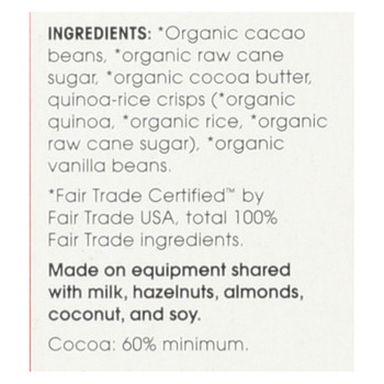 Alter Eco Americas Organic Chocolate Bar - Dark Quinoa - 2.82 Oz Bars - Case Of 12