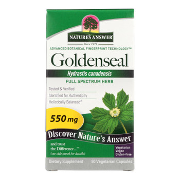 Nature's Answer - Goldenseal Root - 50 Vegetarian Capsules