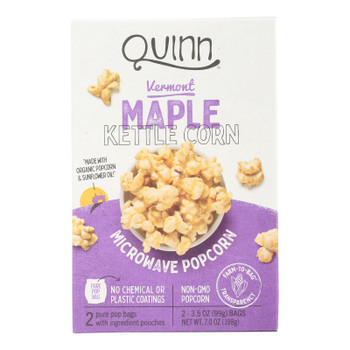 Quinn - Microwave Popcorn - Vermont Maple And Sea Salt - Case Of 6 - 7 Oz.