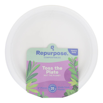 Repurpose Compostable Bagasse Plates - Case Of 12 - 20 Count