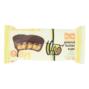 Theo Chocolate Peanut Butter Cups - Milk Chocolate - 1.3 Oz - Case Of 12