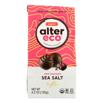 Alter Eco Americas Truffles - Sea Salt - Case Of 8 - 4.2 Oz.