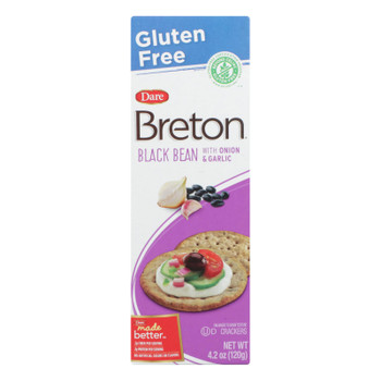 Breton/dare - Crackers - Black Bean Onion And Garlic - Case Of 6 - 4.2 Oz.