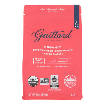 Guittard Chocolate Baking Wafers - Organic - 74% Bittersweet - Case Of 8 - 12 Oz