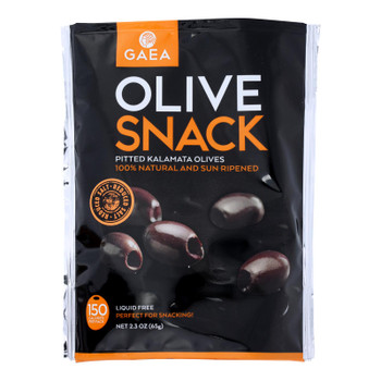 Gaea Olives - Kalamata - Pitted - Snack Pack - 2.3 Oz - Case Of 8