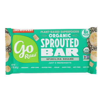 Go Raw - Organic Sprouted Bar - Sweet Spirulina - Case Of 25 - 1.7 Oz.