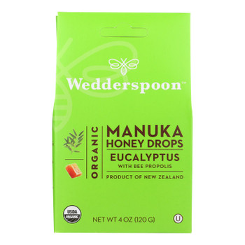 Wedderspoon Drops - Organic - Manuka Honey - Eucalyptus - 4 Oz