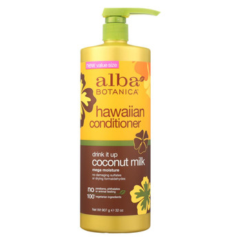 Alba Botanica Hawaiian Conditioner - Drink It Up Coconut Milk - 32 Oz