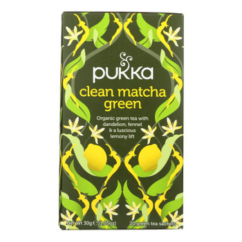 Pukka Herbs Green Tea - Green Clean Matcha - Case Of 6 - 20 Bags