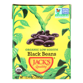 Jack's Quality Organic Black Beans - Low Sodium - Case Of 8 - 13.4 Oz