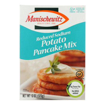 Manischewitz - Reduced Sodium Potato Pancake Mix - Case Of 12 - 6 Oz.