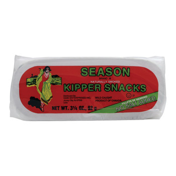 Season Brand Peppered Kipper Snacks Salt Added - Case Of 24 - 3.25 Oz.