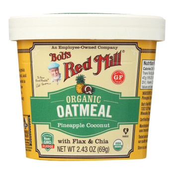 Bob's Red Mill - Oatmeal Cup - Organic Pineapple Coconut - Gluten Free - Case Of 12 - 2.43 Oz