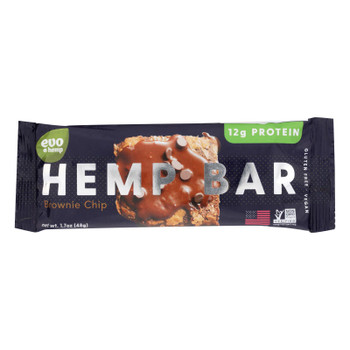 Evo Hemp Bar - Hemp - Double Chocolate Brownie - Case Of 12 - 1.7 Oz