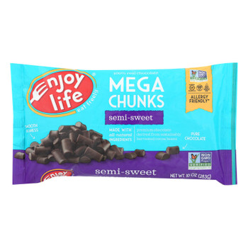 Enjoy Life - Baking Chocolate - Mega Chunks - Semi-sweet - 10 Oz - Case Of 12