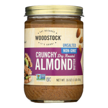 Woodstock Unsalted Non-gmo Crunchy Dry Roasted Almond Butter - 1 Each 1 - 16 Oz