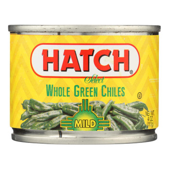 Hatch Chili Green Chiles - Mild Whole - Case Of 12 - 4 Oz. Hatch Chili Green Chiles - Mild Whole - Case Of 12 - 4 Oz.