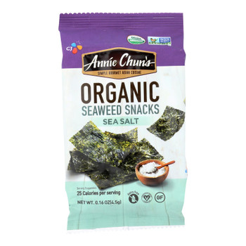 Annie Chun's Seaweed Snack - Sea Salt - Case Of 12 - .16 Oz.