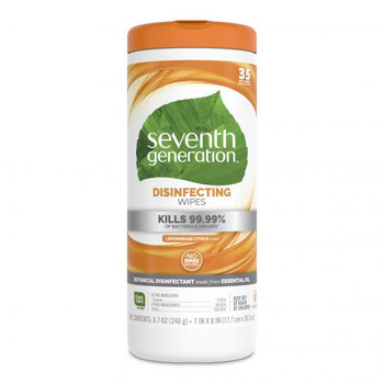 Seventh Generation Disinfecting Wipes - Multi Surface Lemongrass Citrus - 35 Ct - Case Of 12