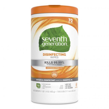 Seventh Generation Disinfecting Wipes Lemongrass And Citrus - 70 Wipes - Case Of 6