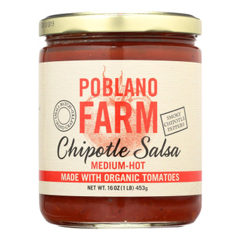 Poblano Farm - Chipotle Salsa - Medium Heat - Case Of 12 - 16 Oz.