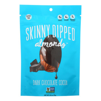 Skinny Dipped Almonds - Dark Chocolate Cocoa - Case Of 10 - 3.5 Oz